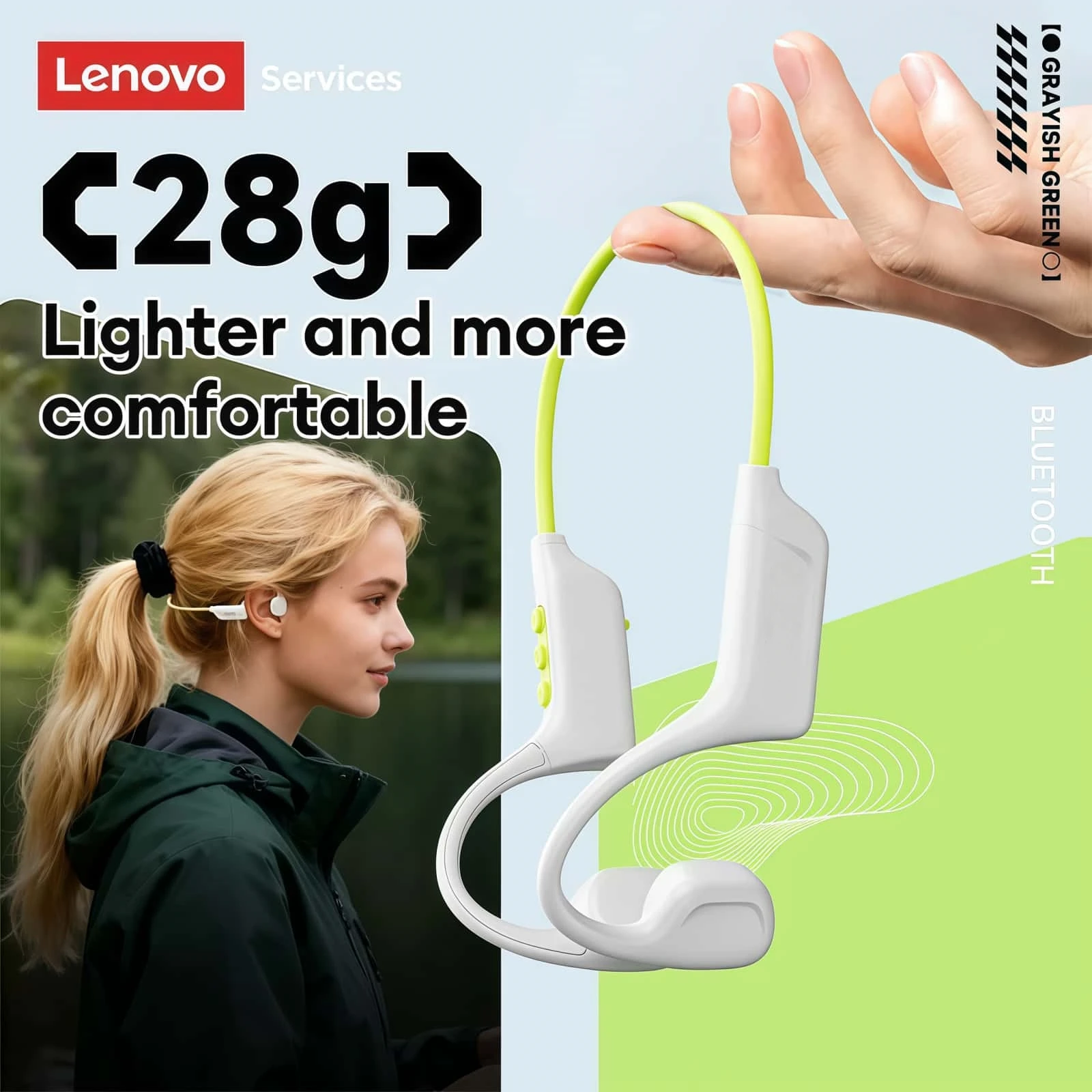 Lenovo S102 Kulaklık, Kemik İl - Bone Conduction Running Headphones incelemesi ve fiyatı